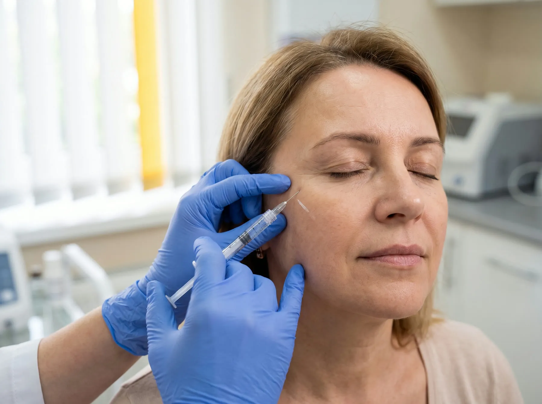 Faltenbehandlung mit Hyaluronsäure-Filler
